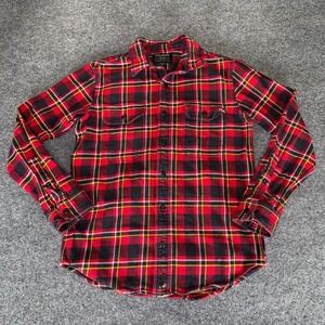 CC Filson Flannel Shirt Plaid Button Up Red Long Sleeve Men Small Outdoor Hiking